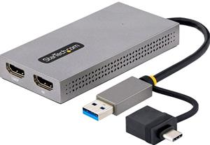 STARTECH .com USB to Dual HDMI Adapter, USB AC to 2x HDMI Monitors (1x