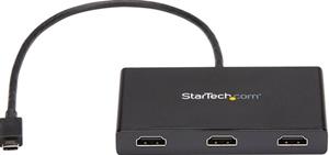 StarTech.com 3-Port USB-C to HDMI MST Hub - 4K Multi-Monitor Video Splitter - external video adapter - STDP4320 - black