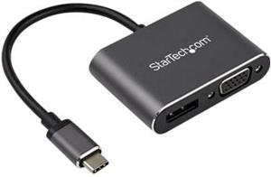 StarTech.com USB C Multiport Video Adapter - USB-C to 4K 60Hz DisplayPort 1.2 HBR2 HDR or 1080p VGA Monitor Adapter - USB Type-C 2-in-1 - video adapter - 6.2 cm