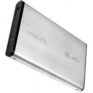 LogiLink 2,5,  SATA Festplatten-Gehäuse, USB 2.0, silber