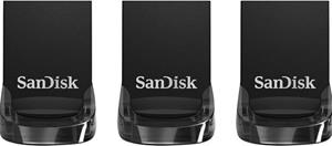 SanDisk Ultra Fit - USB-Flash-Laufwerk - 32 GB - USB 3.1 - Schwarz (Packung mit 3)