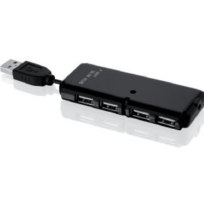 iBOX IUHT008C - hub - 4 ports USB-Hubs - 4 - Schwarz