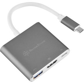 Silverstone SST-EP08C interface hub USB 3.2 Gen 1 (3.1 Gen 1) Type-C 32 Mbit/s Houtskool, Roze