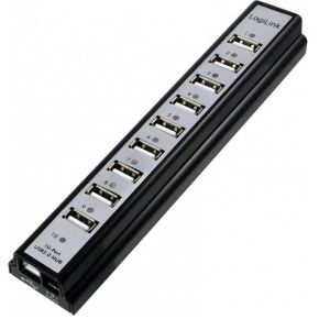 LogiLink USB 2.0 Hub mit Netzteil, 10-Port, schwarz