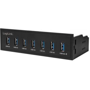 LogiLink USB HUB 3.0, 7-Port, 5,25 intern + snellader poort
