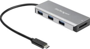 StarTech.com 3Pt USB-C Hub w/ SD Card Reader - 10Gbps - 3x USB-A & 1x USB-C - hub - 3 ports USB-Hubs - 3 - Schwarz