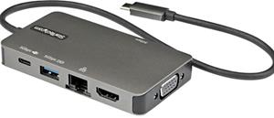 StarTech.com USB-C Multiport Adapter - USB-C auf 4K 30Hz HDMI oder 1080p VGA - USB Typ-C Mini Dock mit 100W Power Delivery Passthrough, 3-Port USB Hub 5 Gbit/s, GbE - 30cm Kabel (DKT30CHVPD2) - Dockin