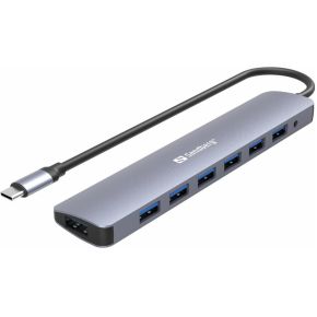 Sandberg 136-40 interface hub USB 3.2 Gen 1 (3.1 Gen 1) Type-C 5000 Mbit/s Grijs