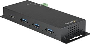StarTech.com 4 Port USB C Hub 10Gbps - Metal Industrial USB 3.2/3.1 Gen 2 Type-C Hub - 3A/1C - USB-C or USB-A Host - Mountable - ESD/Surge (HB31C3A1CME) - hub - 4 ports USB-Hubs - 4 - Schwarz