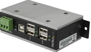 StarTech.com Industrial 4-Port USB Hub USB-Hubs - USB 2.0 - 4 - Schwarz