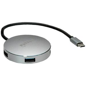 Roline 14.02.5036 4 Port USB-Kombi-Hub Grau