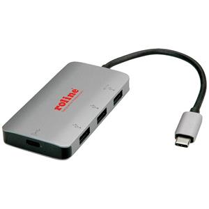 Roline 14.02.5038 3 poorten USB-combi-hub Zilver