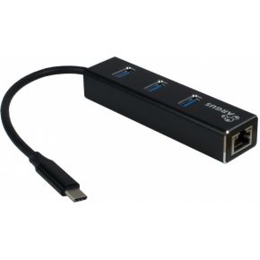Inter Tech Inter-Tech ARGUS IT-410 USB 3.0 (3.1 Gen 1) Type-C 1000Mbit/s Zwart hub & concentrator
