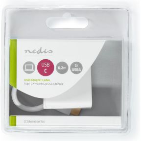 Nedis USB-C 3.0-Adapter | USB-C Male - 2x USB-A Male | 0,2 m