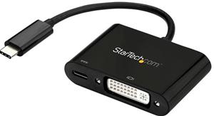StarTech.com USB-C to DVI Adapter with USB Power Delivery - 1920 x 1200 - Black ekstern videoadapter - Parade PS171 - sort