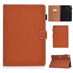 huismerk Voor iPad Air / iPad Air 2 / iPad 9.7 (2018 & 2017) Solid Color Tablet PC Universal Magnetic Horizontal Flip Leather Case met Kaartslots & Houder(Brui