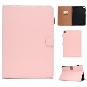 huismerk Voor iPad Air / iPad Air 2 / iPad 9.7 (2018 & 2017) Solid Color Tablet PC Universal Magnetic Horizontal Flip Leather Case met Kaartslots & Houder(Roze