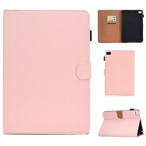 huismerk Voor iPad Mini 4 / Mini 3 / Mini 2 / Mini Solid Color Tablet PC Universal Magnetic Horizontal Flip Leather Case met kaartslots & houder(roze)