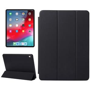 huismerk Horizontale Flip effen kleur lederen Case voor iPad Pro 11 inch (2018) met drie-vouwen houder & Wake-up / Sleep functie (zwart)