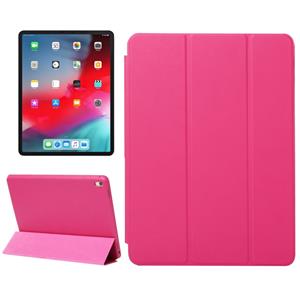 huismerk Horizontale Flip effen kleur lederen draagtas voor iPad Pro 11 inch (2018) met drie-opklapbare houder & Wake-up/slaapfunctie (magenta)