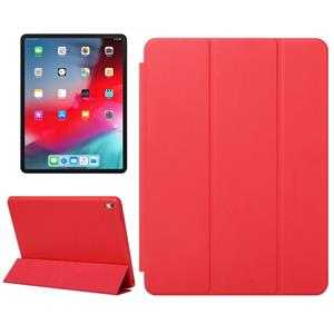 huismerk Horizontale Flip effen kleur lederen draagtas voor iPad Pro 11 inch (2018) met drie-opklapbare houder & Wake-up/slaapfunctie (rood)