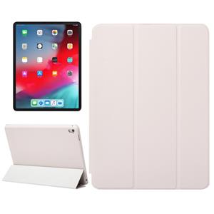 huismerk Horizontale Flip effen kleur lederen draagtas voor iPad Pro 11 inch (2018) met drie-opklapbare houder & Wake-up/slaapfunctie (wit)