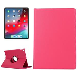 huismerk Litchi Texture Horizontal Flip 360 Degrees Rotation Leather Case for iPad Pro 11 inch (2018) with Holder(Magenta)