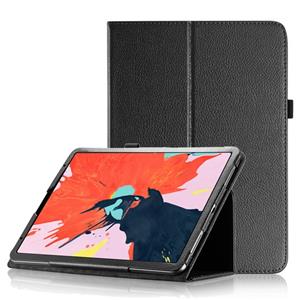 huismerk Litchi textuur horizontale Flip leren Case voor iPad Pro 11 inch 2018 met houder & slaap / Wake-up functie (zwart)