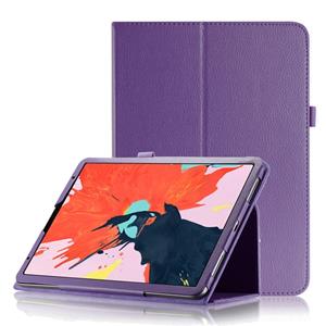 huismerk Litchi textuur horizontale Flip lederen case voor iPad Pro 11 inch 2018 met houder & slaap/Wake-up functie (paars)