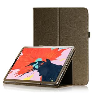 huismerk Litchi textuur horizontale Flip lederen case voor iPad Pro 11 inch 2018 met houder & slaap/Wake-up functie (bruin)