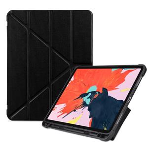 huismerk Multi opvouwbare Shockproof TPU beschermhoes voor iPad Pro 11 inch (2018) met houder & stylushouder (zwart)