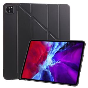 Voor iPad Pro 11 (2020) Multi-vouwend horizontaal flip pu-leer + schokbestendige honingraat TPU-behuizing met houder(zwart)