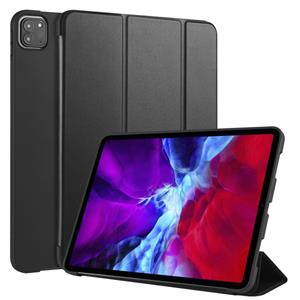 Voor iPad Pro 11 (2020) 3-vouwend horizontaal flip PU leder + schokbestendige honingraat TPU-behuizing met houder(zwart)