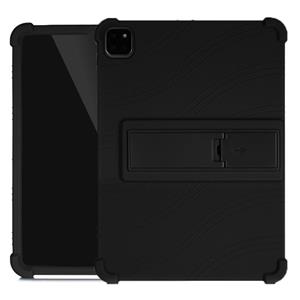 huismerk Voor iPad Pro 11 inch (2018) Tablet PC Siliconen beschermhoes met onzichtbare beugel(zwart)