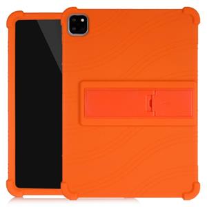 huismerk Voor iPad Pro 11 inch (2018) Tablet PC Siliconen beschermhoes met onzichtbare beugel(oranje)