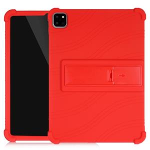 huismerk Voor iPad Pro 11 inch (2018) Tablet PC Siliconen beschermhoes met onzichtbare beugel(rood)