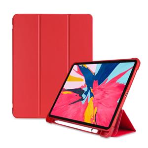 huismerk Drie-vouwen shock proof TPU beschermende case voor iPad Pro 11 inch (2018) met houder & Pensleuf (rood)