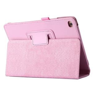 huismerk Litchi textuur horizontale Flip PU lederen beschermhoes met houder voor iPad mini 2019 (roze)