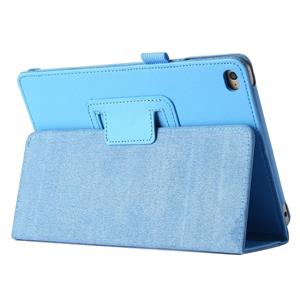 huismerk Litchi textuur horizontale Flip PU lederen beschermhoes met houder voor iPad mini 2019 (Baby Blue)