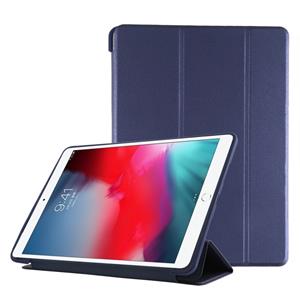 huismerk PU plastic bodem geval opvouwbare vervorming links en rechts Flip lederen draagtas met drie voudige beugel & Smart Sleep voor iPad Air3 2019 (blauw)