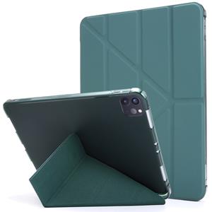 huismerk Voor iPad Pro 11 (2020/2018) Multi-folding Horizontal Flip PU Leder + Schokbestendige TPU Case met Holder & Pen Slot (Deep Green)