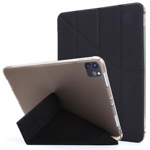 huismerk Voor iPad Pro 11 (2020/2018) Multi-folding Horizontal Flip PU Leder + Schokbestendige TPU Case met Holder & Pen Slot(Zwart)