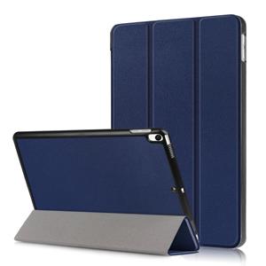 huismerk Custer textuur horizontale Flip lederen case voor iPad Air 2019 10 5 inch met drie-opklapbare houder & slaap/Wake-up functie (donkerblauw)