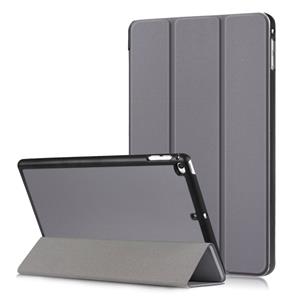 huismerk Custer textuur horizontale Flip lederen case voor iPad mini 2019 & Mini 4 met drie-opklapbare houder & slaap/Wake-up functie (grijs)