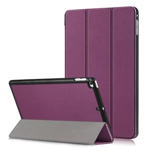 huismerk Custer textuur horizontale Flip lederen case voor iPad mini 2019 & Mini 4 met drie-opvouwbare houder & slaap/Wake-up functie (paars)