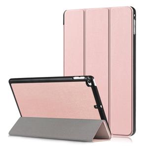 huismerk Custer textuur horizontale Flip lederen case voor iPad mini 2019 & Mini 4 met drie-opvouwbare houder & slaap/Wake-up functie (Rose goud)