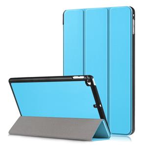 huismerk Custer textuur horizontale Flip lederen case voor iPad mini 2019 & Mini 4 met drie-opvouwbare houder & slaap/Wake-up functie (hemelsblauw)