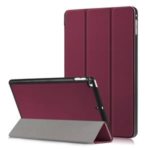 huismerk Custer textuur horizontale Flip lederen case voor iPad mini 2019 & Mini 4 met drie-opvouwbare houder & slaap/Wake-up functie (wijn rood)