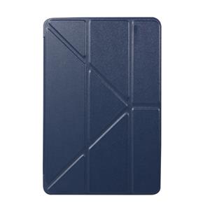 huismerk Honingraat TPU bodem geval horizontale vervorming Flip lederen case voor iPad mini 2019 met houder (donkerblauw)