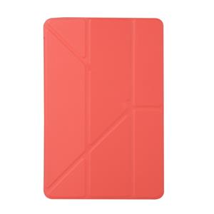 huismerk Honingraat TPU bodem geval horizontale vervorming Flip lederen case voor iPad mini 2019 met houder (rood)